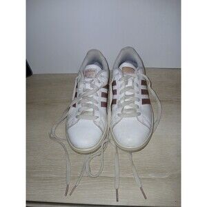 Adidas Cloud Foam Advantage Tennis Shoes Women's Size 7.5 White Rose Gold DA9524